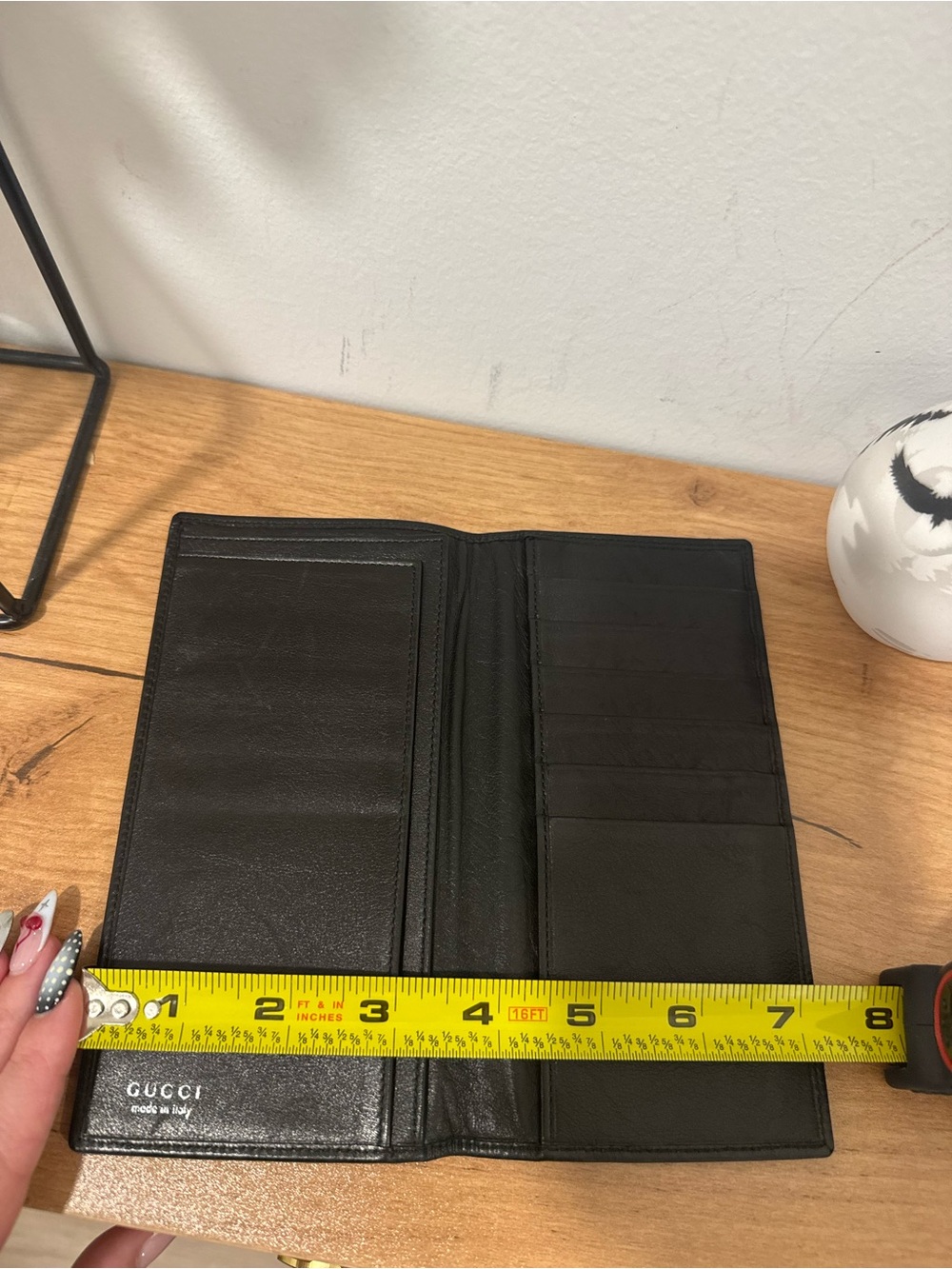Vintage Gucci Black Leather Long Breast Pocket Wallet - Slim Billfold - Picture 13 of 13